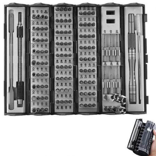 SET DE HERRAMIENTAS DESTORNILLADOR DE PRECISIÓN DE RESORTE 128 EN 1