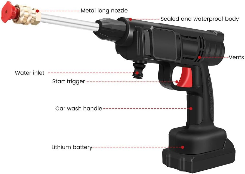 PISTOLA HIDROLAVADORA CON 2 BATERIAS 48V Y 24V