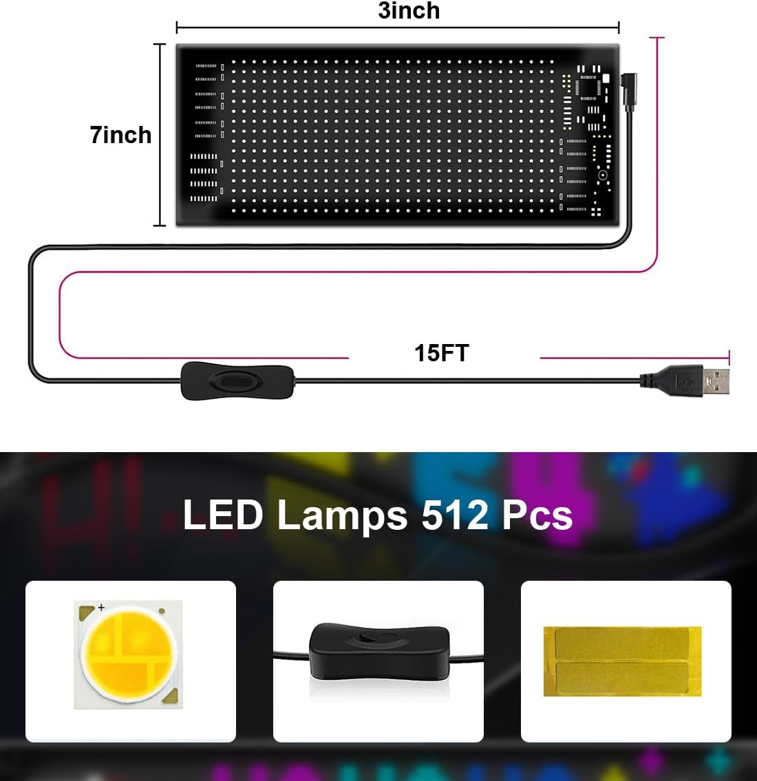LETRERO LED 20X64