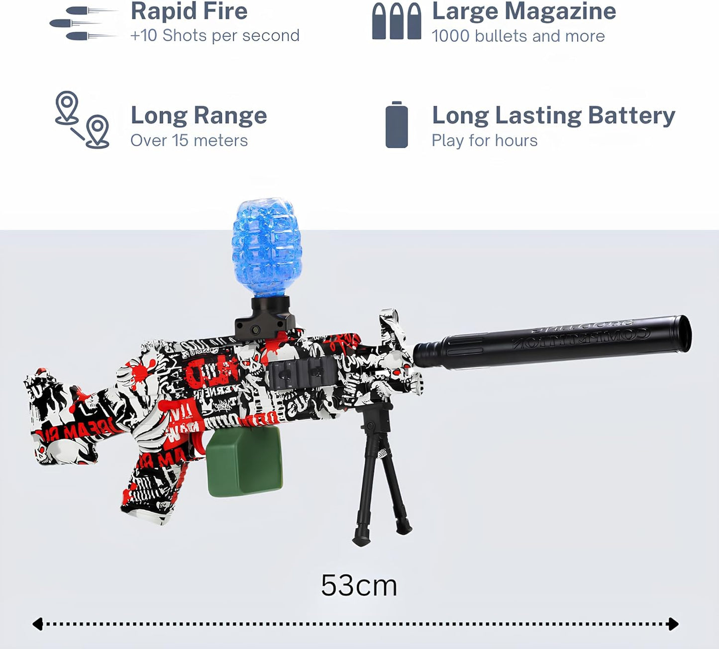 PISTOLA DE HIDROGEL CON CARGADOR