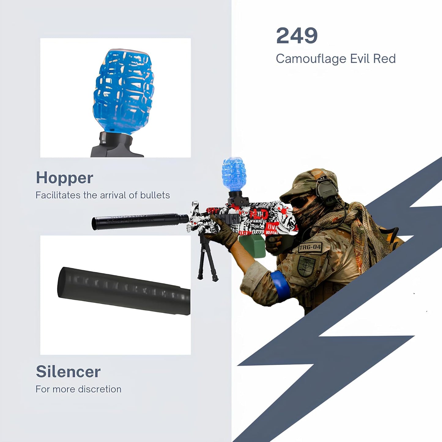 PISTOLA DE HIDROGEL CON CARGADOR