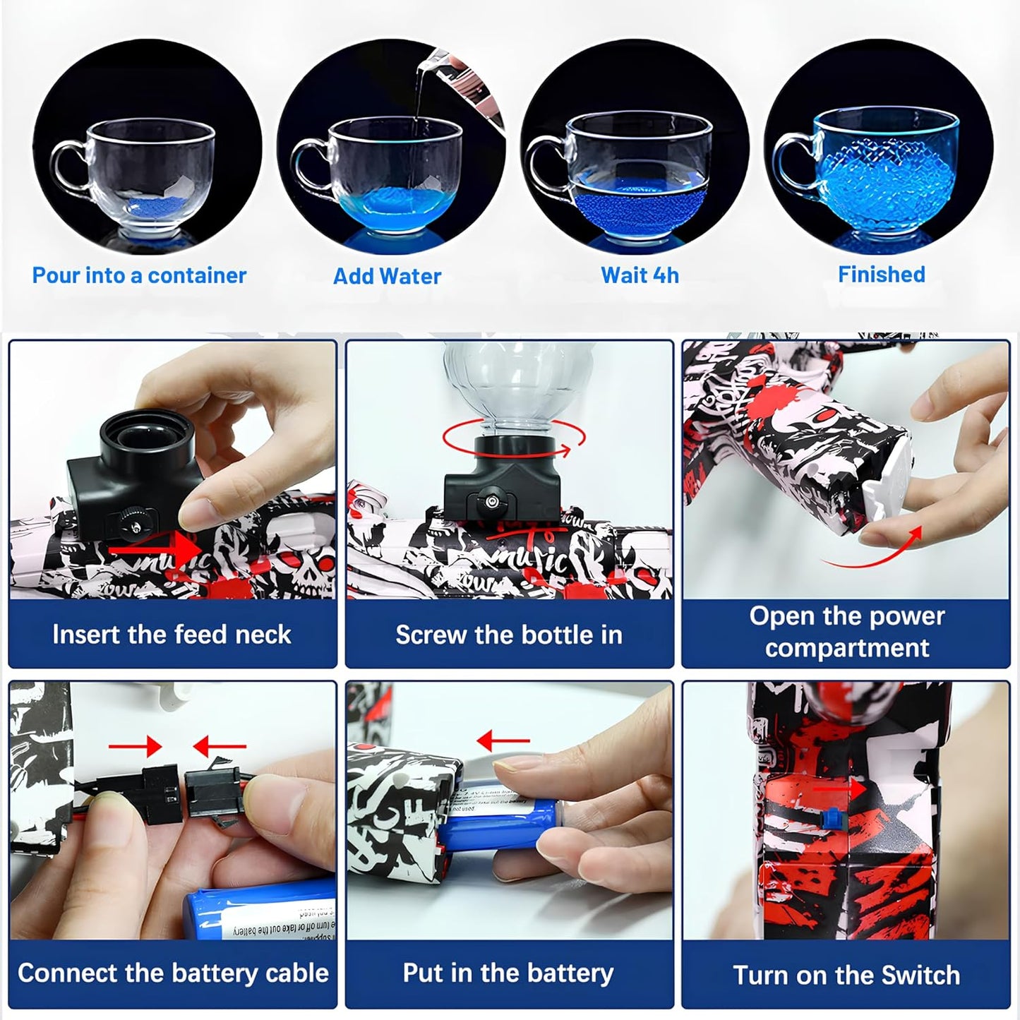 PISTOLA DE HIDROGEL CON CARGADOR